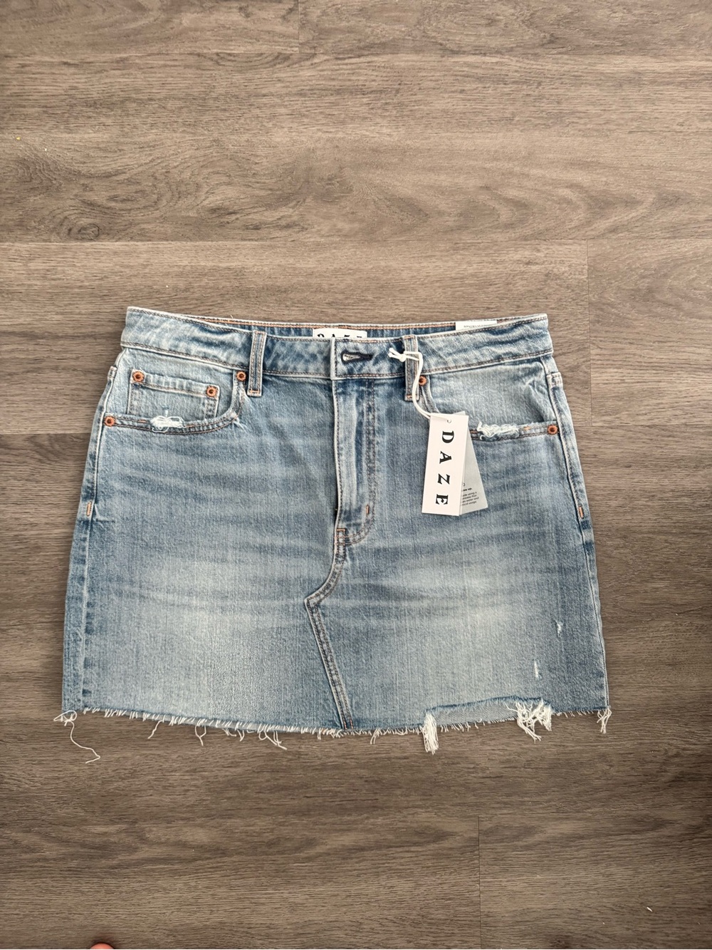 Light Blue Denim Mini Skirt